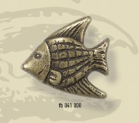 Ручка - грибок рыбка FB 041000 Старая бронза (50 шт.) (морская коллекция)