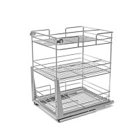 Cargo mini 300мм 3-х ярус. с доводчиком, донное крепл. 255х450х455 хром, LS3/300D/D LS3/300D/D