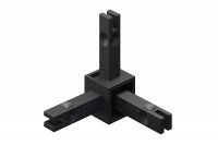 CADRO Узловое соединение 3х-стороннее 3D, черный матовый (31550)